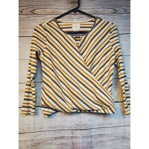 Harper Heritage Top, cross-over, Sz small Striped